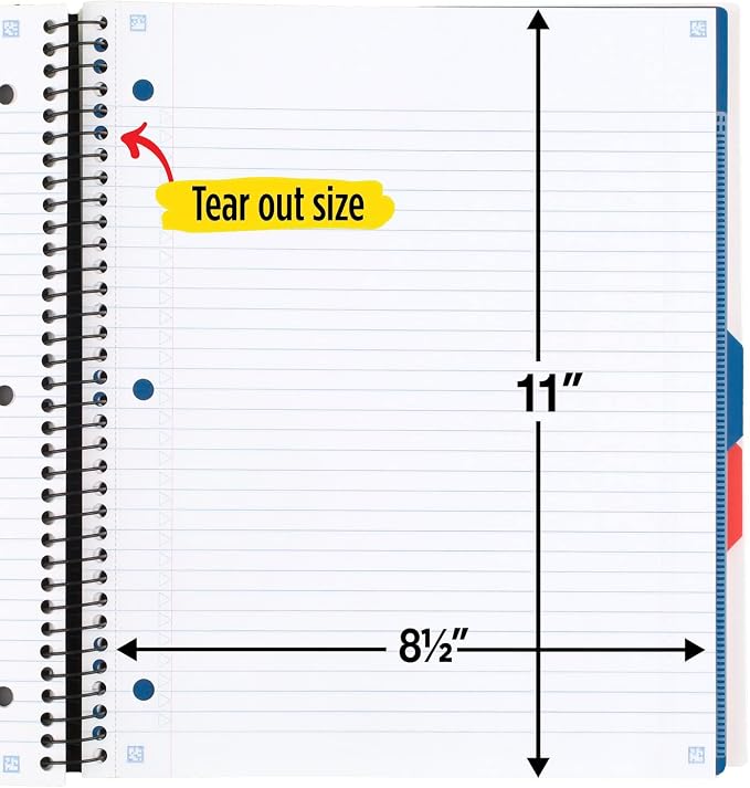 Five Star Advance Spiral Notebook + Study App, 3 Subject, College Ruled Paper - Image 7