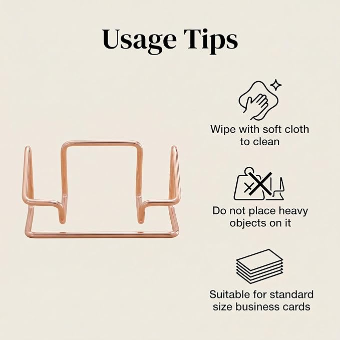 2 Pack Minimalist Metal Business Card Holder, Simple Wire Frame Desktop - Image 6