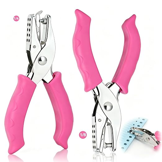 2-Pack Single Hole Punch, 1/4" & 1/8" Paper Hole Puncher by Unknown
