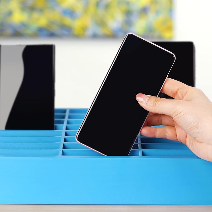24-Grid Wooden Cell Phone Holder Desktop Organizer Storage Box - Image 5