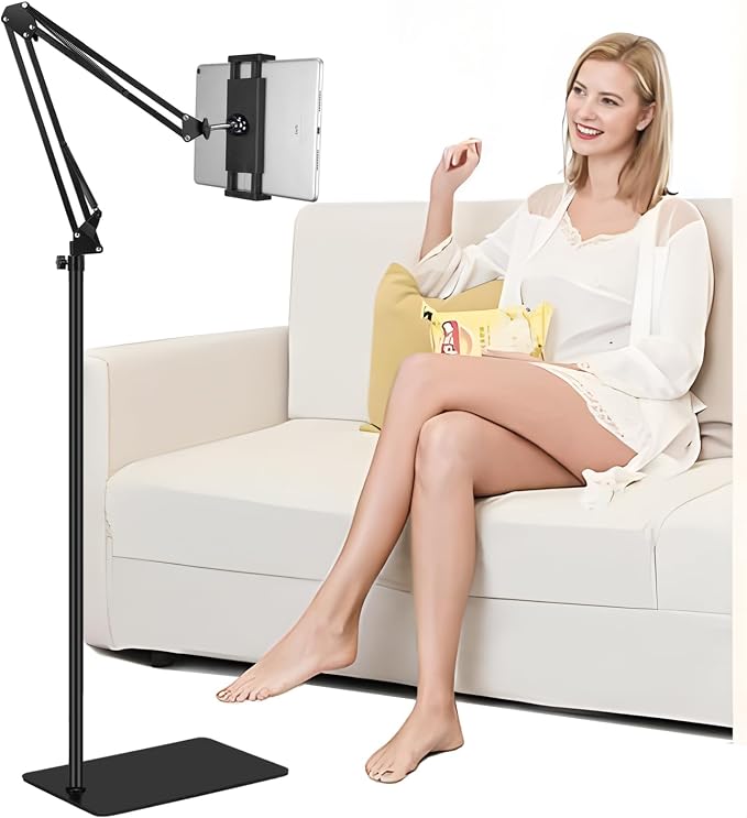 Tablet Floor Stand with 6LB Weight, Overhead Bed phone Stand Angle Height by SAMHOUSING