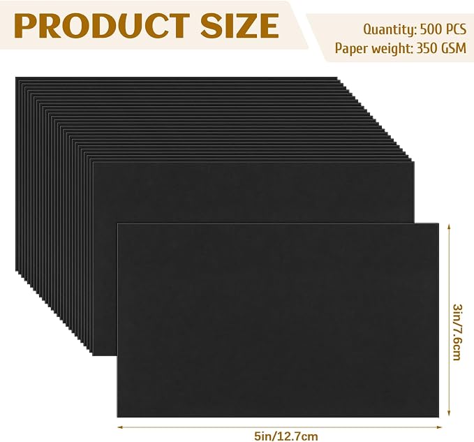 Bercoor 500 Pieces Blank 3 x 5 Inch Index Cards, Heavy Note Cards Study Cards - Image 2