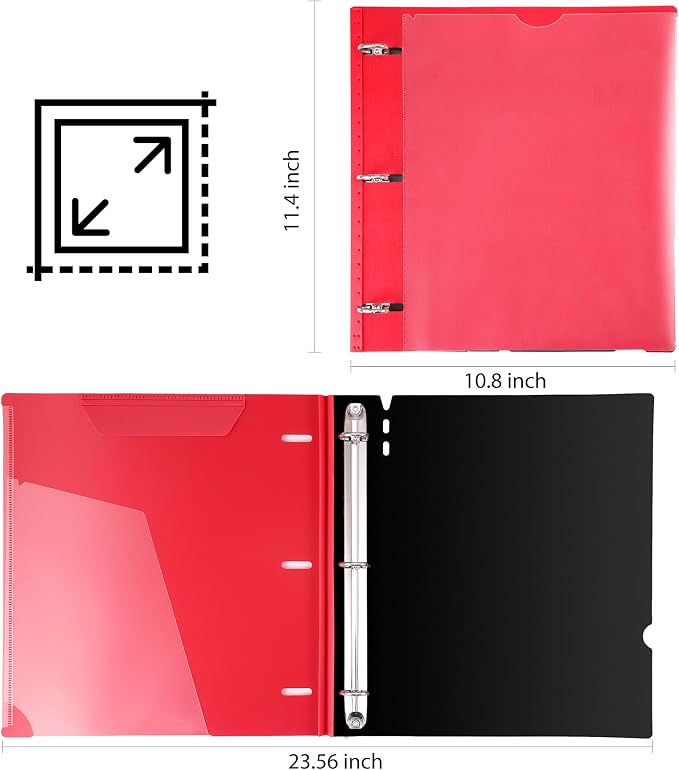 WOT I 1 Inch Telescoping 3 Ring Binder 12 Pack, Expandable Flexible Binder - Image 7