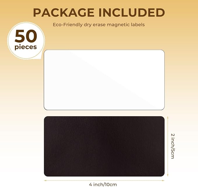 50 Pcs 4'' x 2'' Reusable Dry Erase Blank Magnetic Labels - Image 2