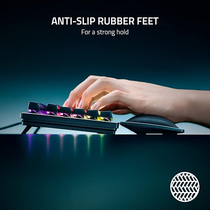 Razer Ergonomic Wrist Rest for Mini Keyboards: Plush Leatherette Memory Foam - Image 4