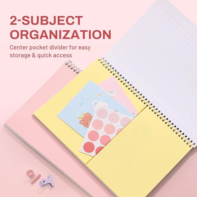 SUNEE Spiral Notebook, College Ruled Paper, 80 Sheets, Spiral Notebooks - Image 4