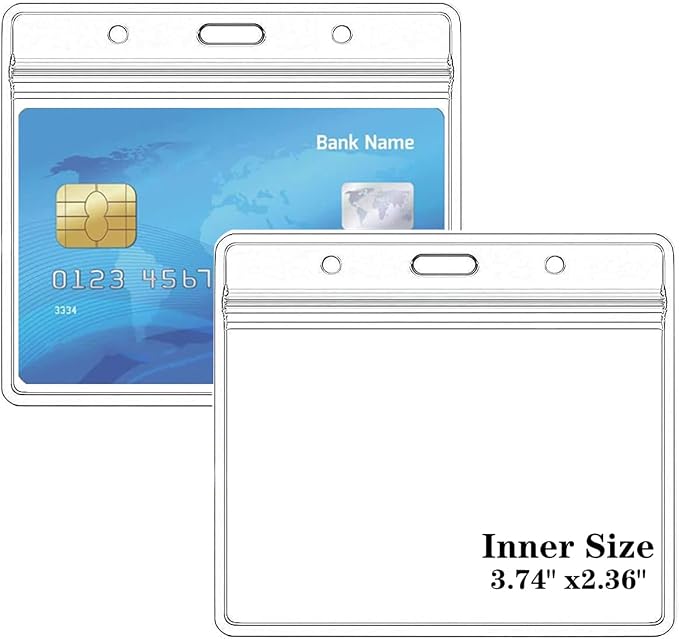 15 Packs Extra Thick Horizontal ID Card Name Tag Badge Holder by Leader+Jin
