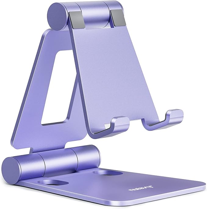 Nulaxy Dual Folding Cell Phone Stand, Fully Adjustable Foldable Desktop Phone by Nulaxy