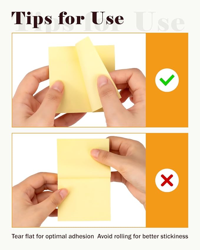 Sticky Notes 3x3 in 3600 Sheets 48 Pads Yellow Self-Stick Memo Pads Clean - Image 6