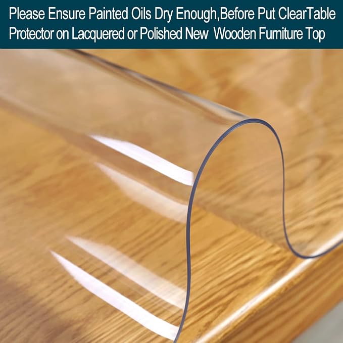 Wadrac Clear Plastic Tablecloth Cover Protector - Image 3