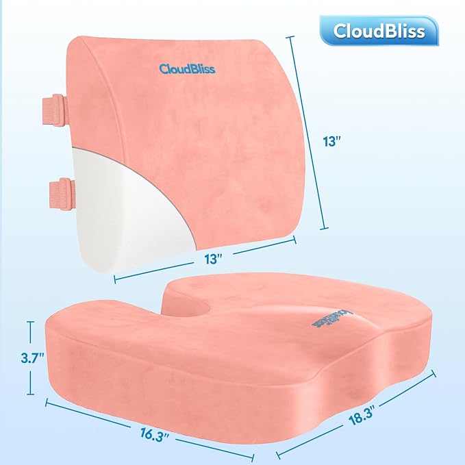 CloudBliss Lumbar Support Pillow & Seat Cushion Set - Image 5