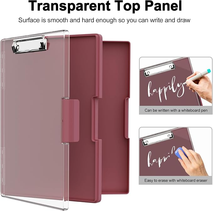 Piasoenc Clipboard with Storage, 8.5 x 11 Clip Boards with 2 Storage, Folio & - Image 4