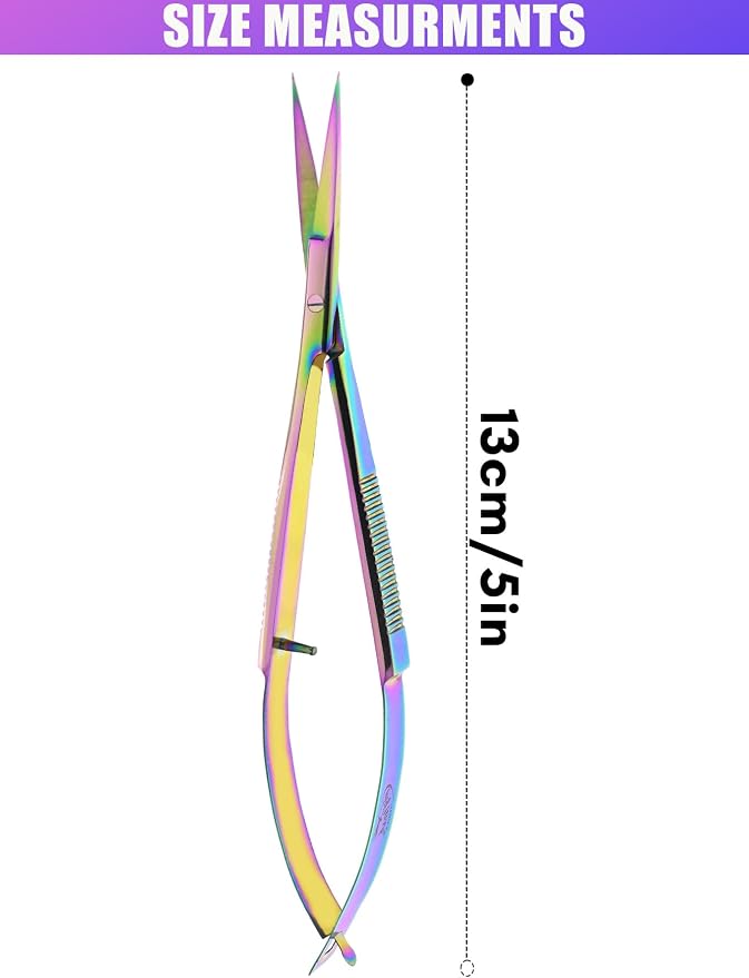 Cross Edge Spring Scissors 5 Inch straight Stainless Steel Precision Eyebrow & - Image 4
