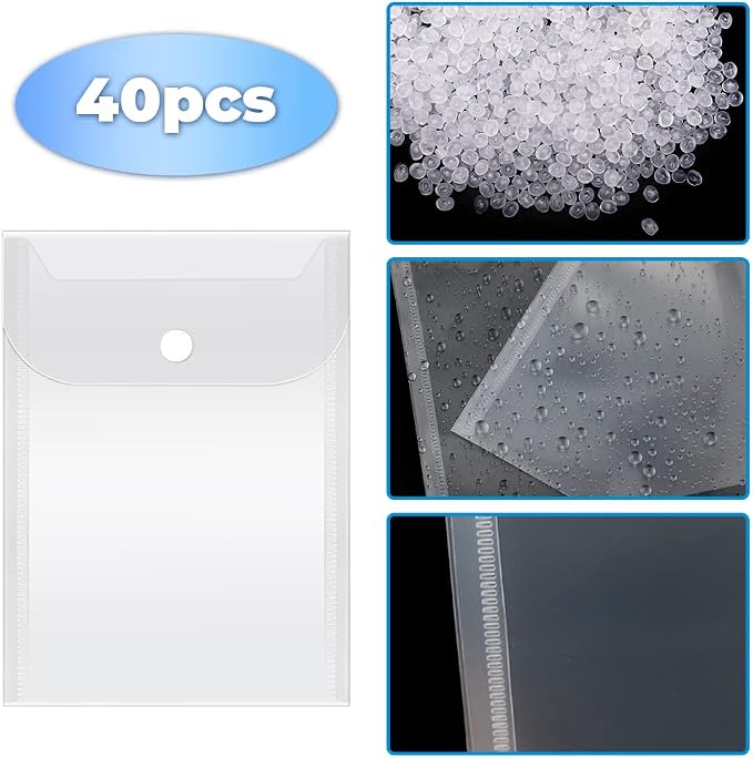 Vmiapxo 40 Pack Stamp and Die Storage Pockets, Reusable Small Plastic Envelopes - Image 3