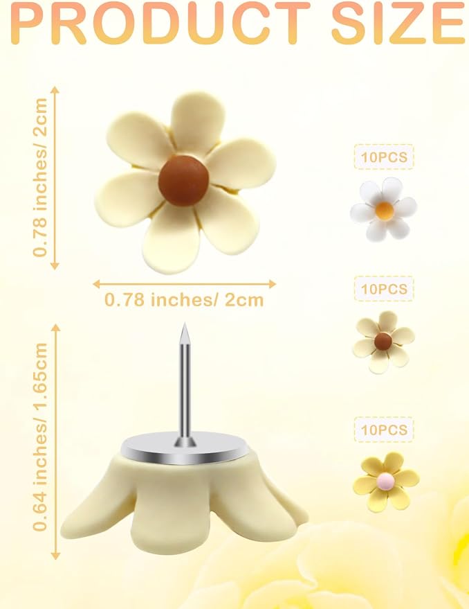 Cute Flower Push Pins, Map Pins Offices Schools Supplies - Image 2