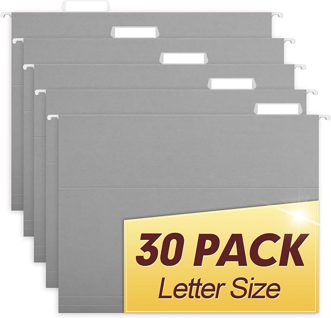 HERKKA Hanging File Folders, 30 Pack Reinforced Letter Size Hanging Folders by HERKKA