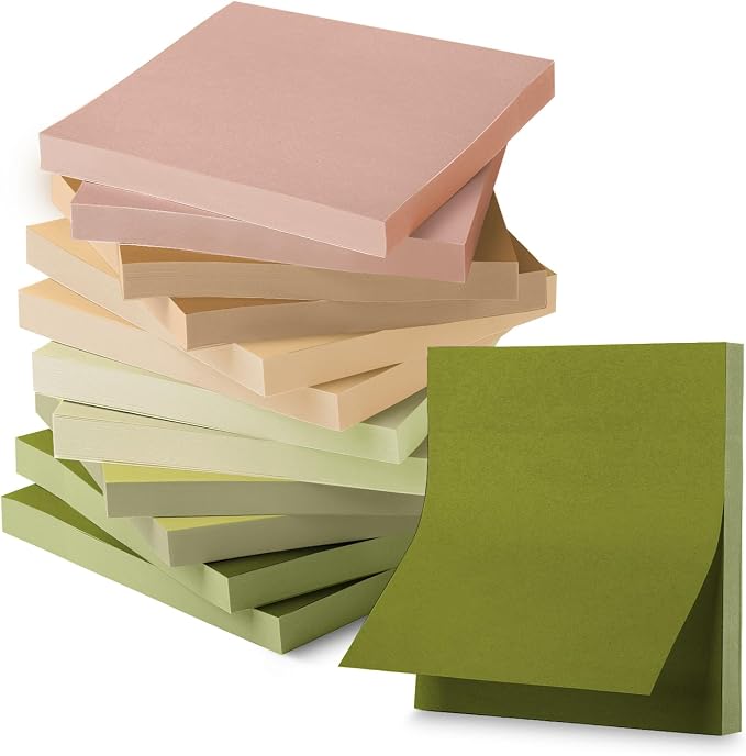Mr. Pen- Sticky Notes, 12 Pads, 600 Sheets, Dark and Earthy Colors | Sticky by MrPen