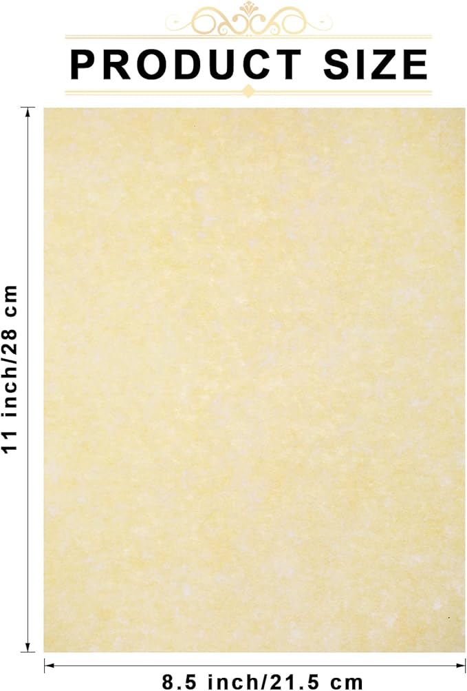 Epakh 150 Pcs Old Age Parchment Paper 8.5 x 11 Inch Standard Letter Vintage Colored Old Parchment Semblance Double Side Printing Paper (Light Beige)-DeskLoop Office