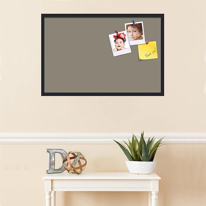 PinPix 34x22 Inch Cork Bulletin Board. This Decorative Framed Pin Board Comes with Pewter Design and a Satin Black Frame. Ideal for Home Office Decor or Message Board (PinPix-1812)-DeskLoop Office