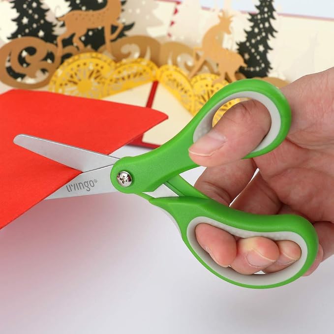 LIVINGO 5" Left and Right Handed Kids Scissors, Safety Blunt Sharp Stainless - Image 6
