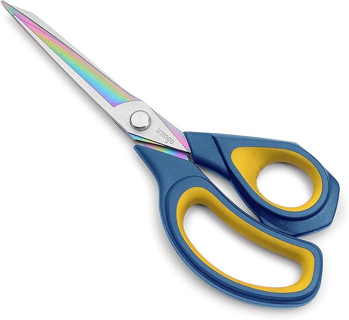 LIVINGO 9.5” Premium Fabric Scissors, Heavy Duty All-Purpose Titanium Coating by LIVINGO