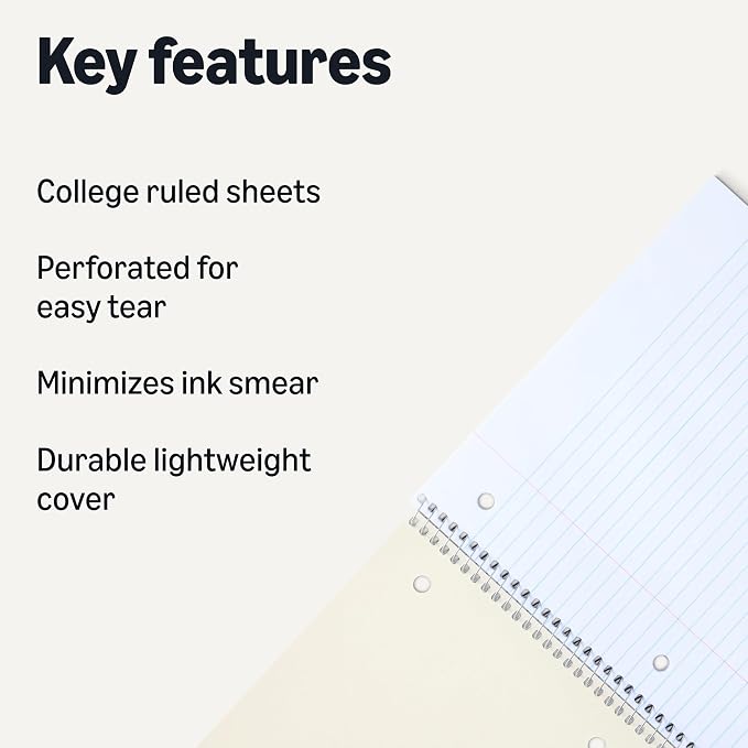 Amazon Basics College Ruled Spiral Notebook, - Image 2