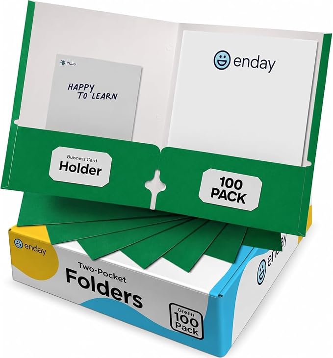 Folders with Pockets, Two Pockets File by Enday