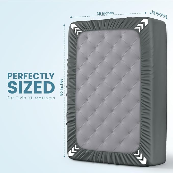 Twin XL Size Mattress Protector Waterproof, Premium 200 GSM Terry Mattress Cover - Image 4