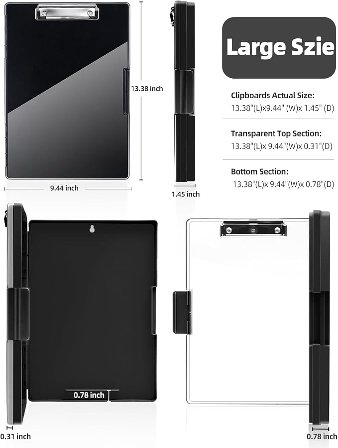 Clearview Clipboard with 2 Storage, Dry Erase 8.5x11 Heavy Duty ClipBoards - Image 8