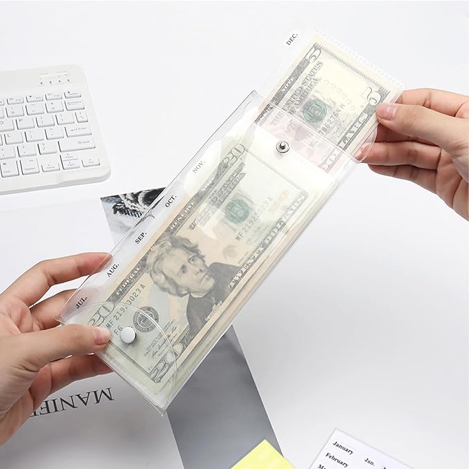 NatSumeBasics 6-Tab Clear Cash Envelope Stuffing Wallet - Image 3