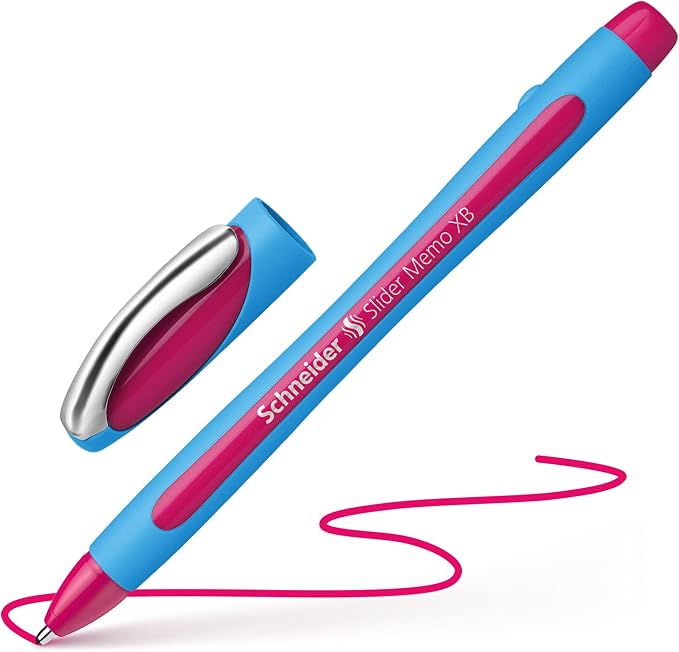 Schneider Slider Memo XB Ballpoint Pen, 1.4 mm, Light Blue Barrel, Box of 10 - Image 4