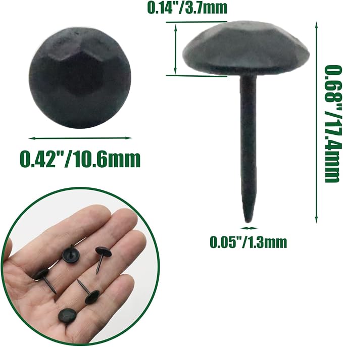 110pcs Upholstery Tacks for Furniture, Metal Upholstery Nails Decorative Thumb - Image 2