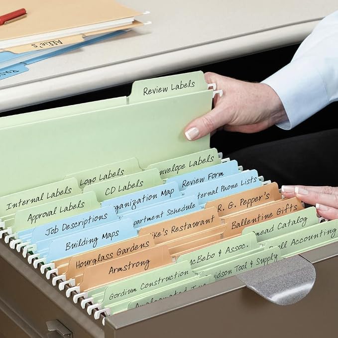Smead FasTab Hanging File Folder, 1/3-Cut Built-in Tab, Letter Size - Image 2