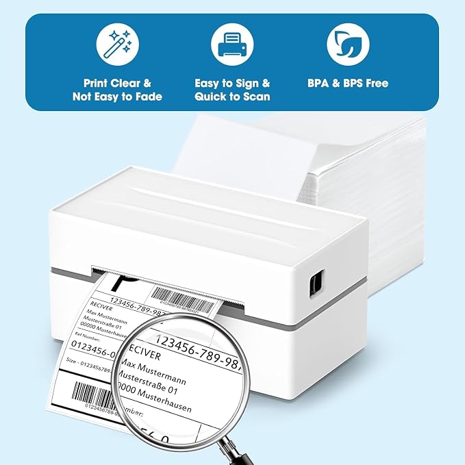 Fuxury Thermal Labels 4x6 4000 Labels Fanfold Direct Shipping Label - Image 4