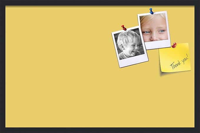 PinPix 34x22 Inch Cork Bulletin Board. This Decorative Framed Pin Board Comes with Honey Pastel Design and a Satin Black Frame. Ideal for Home Office Decor or Message Board (PinPix-1810)-DeskLoop Office