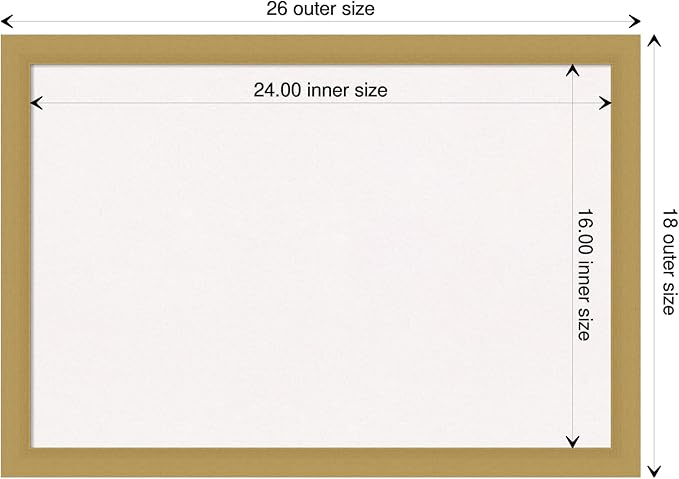 Amanti Art White Cork Board for Wall, 18x26 Vision Board with Gold Frame, Medium Corkboard Office Decor for Home Organization, Casual Corkboard Pinboard to display items for home organization-DeskLoop Office