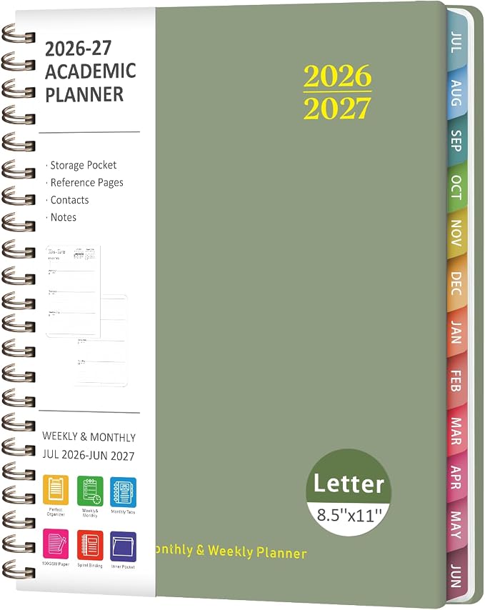 Planner 2026-2027, Weekly and Monthly Academic Planner, July 2026 by VALOME