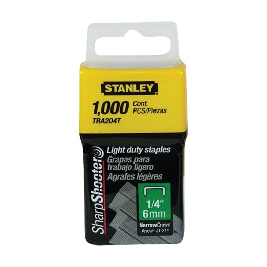 Stanley Tra204T 1/4 Inch Light Duty Narrow Crown Staples by STANLEY