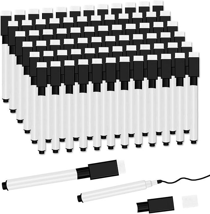 72 Pcs Black Magnetic Dry Erase Markers by JEFURE