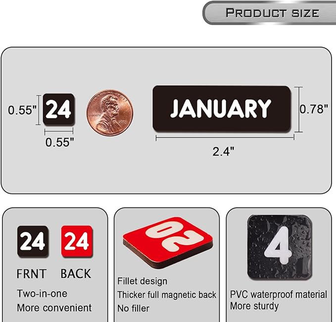 Double-Sided Magnetic Numbers and Months - Image 3