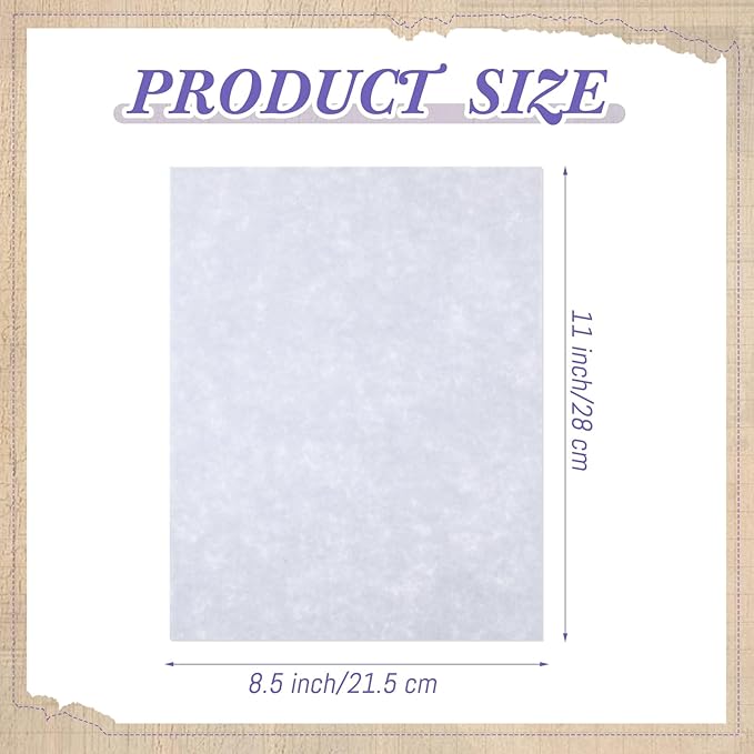 Epakh 200 Pcs Old Age Parchment Paper 8.5 x 11 Inch Standard Letter Vintage Colored Old Parchment Semblance Double Side Printing Paper (Light Purple)-DeskLoop Office