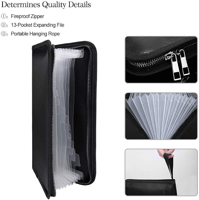 ENGPOW Expanding File Folder A5 Size Document Organizer Fireproof Money Bag 13 - Image 4