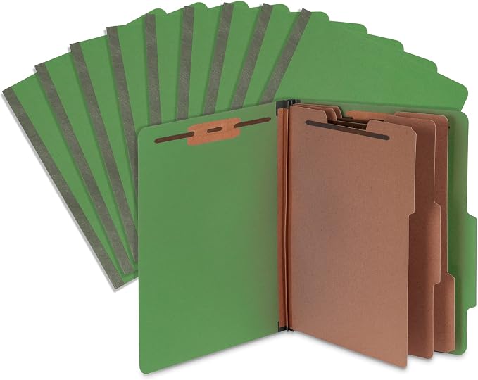 Blue Summit Supplies Green Classification Folders, 3 Dividers, Letter Size by BlueSummitSupplies