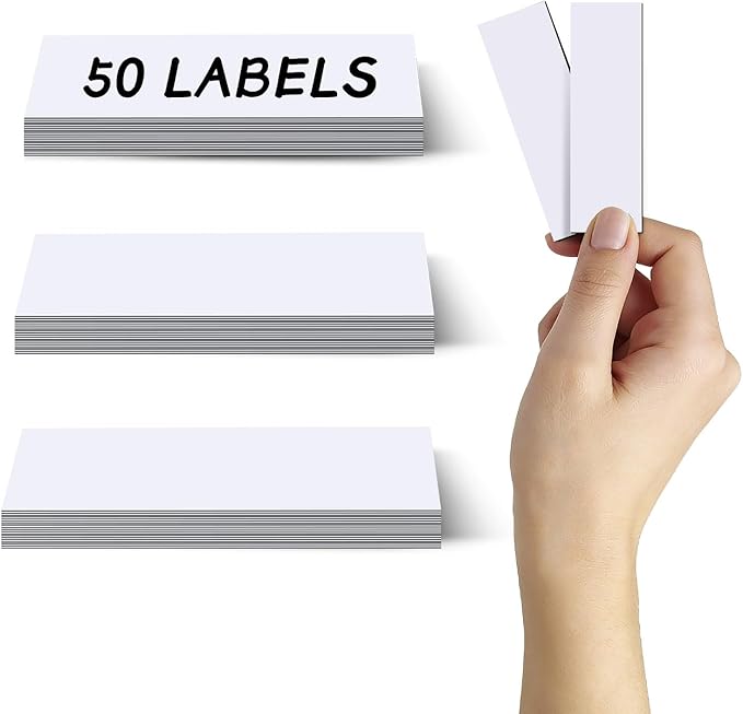 50Pcs Dry Erase Magnetic Labels White Name Tags Reusable Strips Whiteboards by Unknown