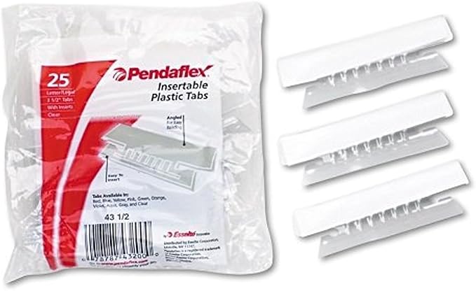 Pendaflex 43-1/2 Hanging File Folder Tabs, 1/3 Cut, 3 1/2 Inch by Pendaflex