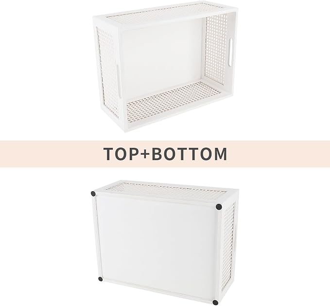 Desktop Storage Basket, Sundry Office Drawer Storage Box, Wood Frame Storage - Image 2