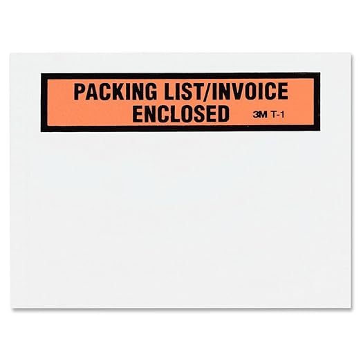 3M Top Print Packing List Envelope PLE-T1, 4-1/2 in x 5-1/2 in, 1000 per case by 3MIndustrial