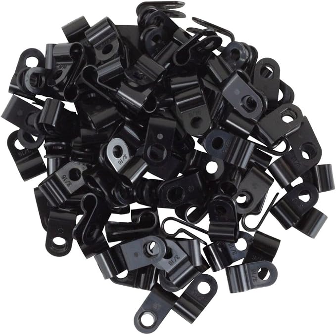 GTSE Black Nylon Plastic Cable Clamps, 3/16" Screw Mounts - Image 3