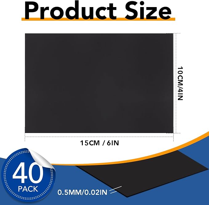 DIYMAG Magnetic Adhesive Sheets Photo Mat, |4" x 6"|, 40 Pack Cuttable Magnets - Image 2