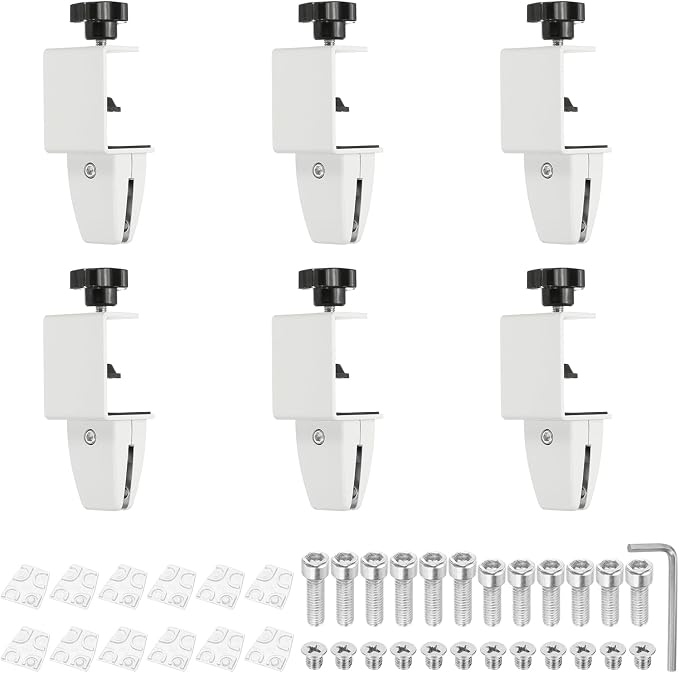 PATIKIL 6 Pcs 1/8" to 1/2" Adjustable Desk Divider Partition Clips, Aluminum by PATIKIL